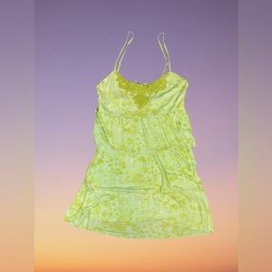 Mudd Ruffled Embroidered Top Lime Green top Size Medium Y2K festival